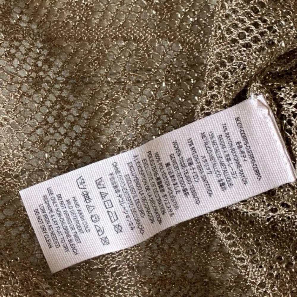 Free People Light The Night Tank Cropped Festival Cami Metallic Gold Medium - Picture 5 of 5